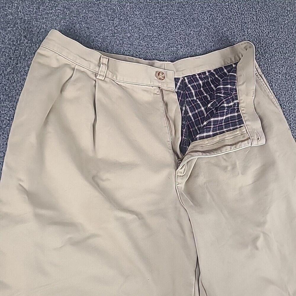 Vintage LL Bean Flannel Lined Pants Mens 40x34 Natural Fit Khaki 162388